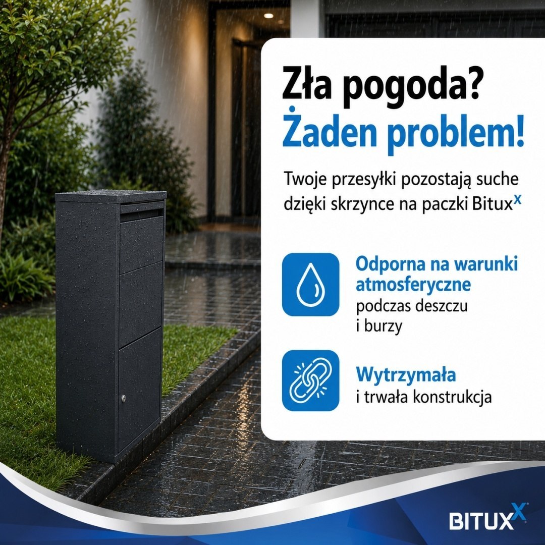 Poštovní schránka na balíky BITUXX XL Antracit Uzamykatelný box na zásilky 82 cm M19997